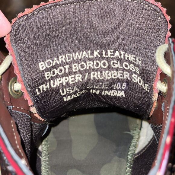 Crevo Boardwalk Leather Boots Men’s Size 10.5 Wingtip Bordo BROWN MADE IN INDIA - Picture 7 of 9